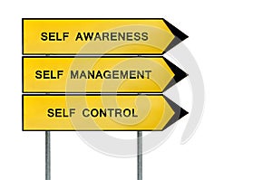 Yellow street concept self management sign