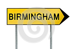 Yellow street concept sign Birmingham isolated on white