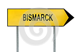 Yellow street concept sign Bismarck isolated on white