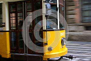 Yellow streetcar