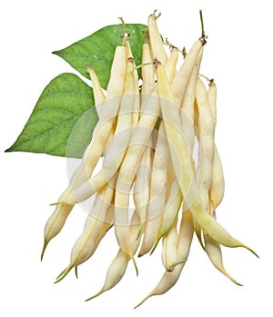 Yellow string beans isolated on a white.