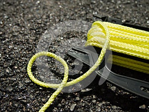 The Yellow String on the Ground at the Constructionsite