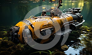 Yellow Submarine Floating on Water