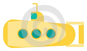 Yellow submarine, illustration, vector