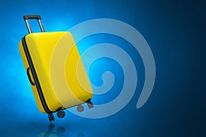 Yellow suitcase on 3d illustrations