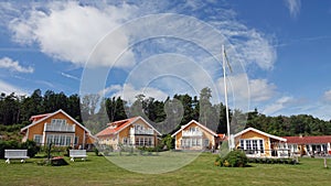 Yellow Summer Houses on North Koster in Sweden