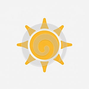 Yellow sun icon with a central circle and eight triangular rays
