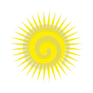 Yellow Sun light  icon vector eps 10.  yellow Sun with rays sign on white background.