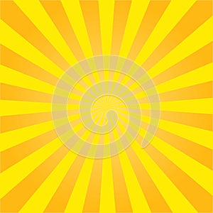 Yellow sun rays. Radial retro background. vector eps10