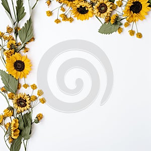 Yellow sunflower border