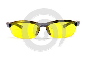 Yellow sunglasses. Front view.