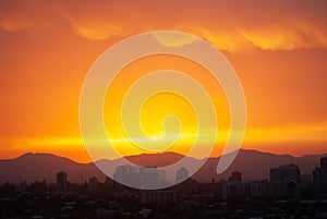 Yellow Sunset in Santiago
