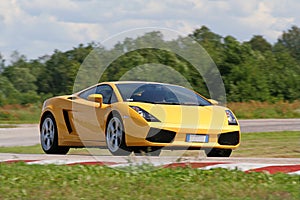 Yellow supercar photo