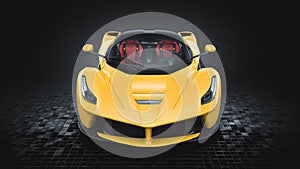 Yellow Supercar - Front Studio View
