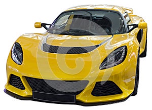 Yellow supercar isolate