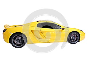 Yellow supercar isolated