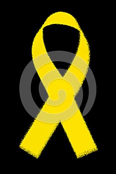 Yellow Support the Troops Ribbon on black background