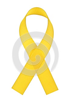 Yellow Support the Troops Ribbon isolated on white background