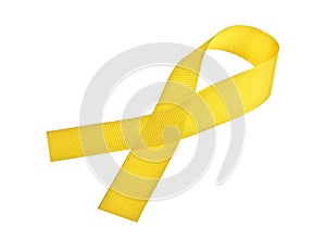 Yellow Support the Troops Ribbon isolated on white background