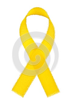 Yellow Support the Troops Ribbon isolated on white background