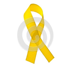 Yellow Support the Troops Ribbon isolated on white background