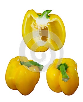 Yellow Sweet pepper isolated on white background