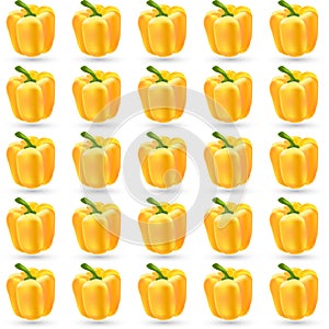 Yellow sweet peppers seamless pattern