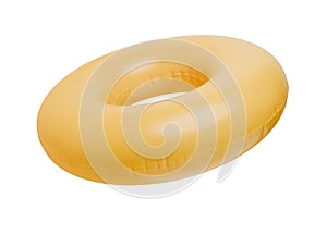 Yellow swim ring on isolated background. 3d render.