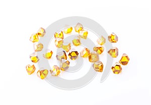 Yellow synthetic diamonds in macro