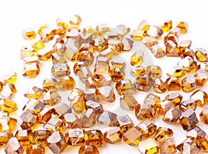 Yellow synthetic diamonds in macro