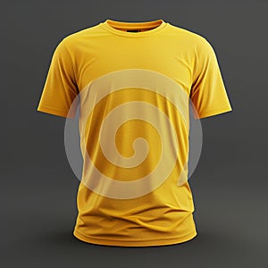 Yellow T-Shirt on Gray Background