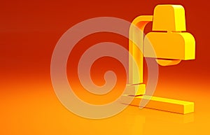 Yellow Table lamp icon isolated on orange background. Minimalism concept. 3d illustration 3D render
