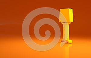Yellow Table lamp icon isolated on orange background. Minimalism concept. 3d illustration 3D render