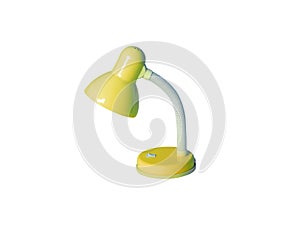 yellow table lamp isolated on white