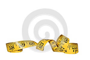 Yellow Tape Measure Isolated on White