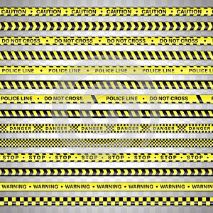 Yellow Tape. Police Line, Caution, Do not Cross, Danger, Stop, Warning