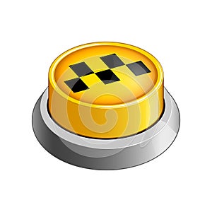 Yellow taxi button raster illustration