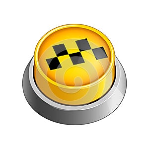 Yellow taxi button raster illustration