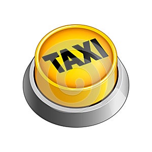 Yellow taxi button raster illustration