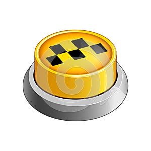 Yellow taxi button vector illustration