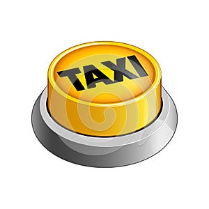 Yellow taxi button vector illustration