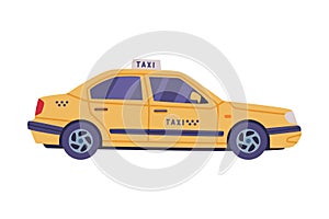 Yellow Taxi Cab as Turkey Transport for Hire Vector Illustration