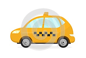 Yellow taxi cab auto. Vector flat modern