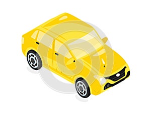 Yellow Taxi Cab Vector Illustration