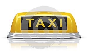 Yellow taxi car sign