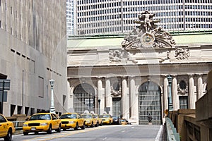 Yellow taxis by Grand Central, NYC photo