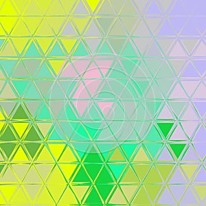 Yellow and teal triangular pattern. Polygonal geometric background.