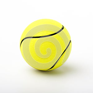 Yellow tennis ball toy close-up