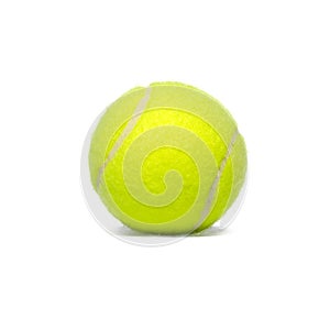 Yellow tennisball isolated on white background. Sport, fitness and competition concept photo