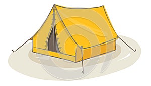 Yellow tent vector